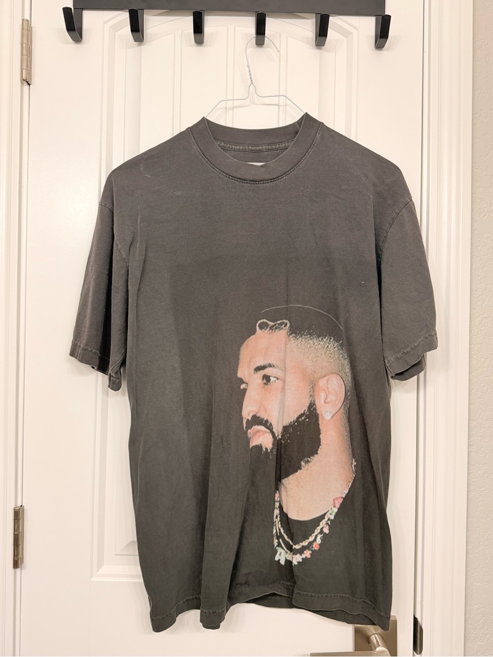 Drake Charcoal Graphic Short-Sleeve Tee with Portrait